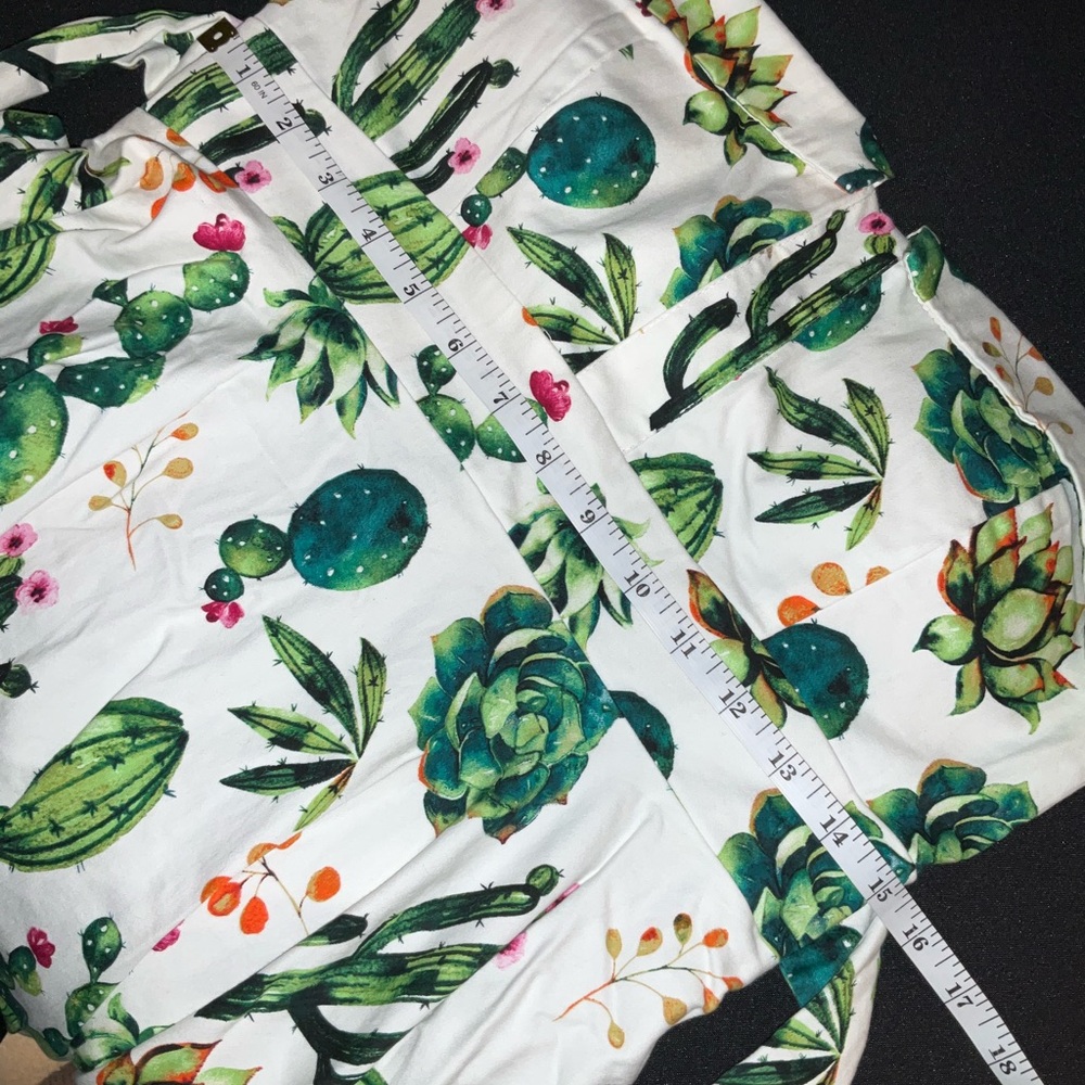 Modcloth White and Green Sundress Sleeveless Fit and Flare - Picture 8 of 9